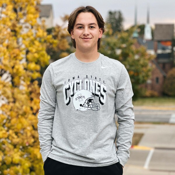 Nike Iowa State Retro Cyclones Gray Long Sleeve T shirt ISU Book Store